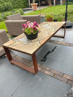 Cortenstaal tuin salontafel, Ophalen, Gebruikt, Rechthoekig, Metaal