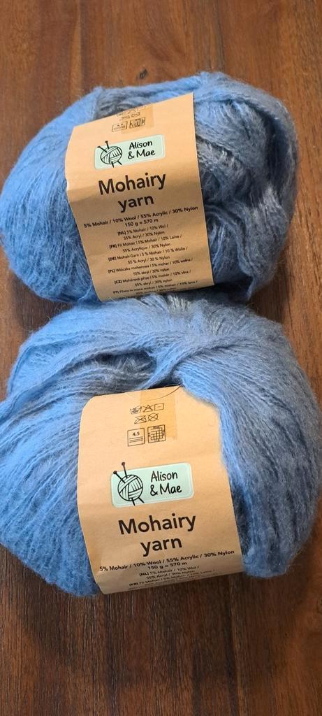 Alison & Mae Mohair Garen - 2 Bollen, Hobby en Vrije tijd, Breien en Haken, Nieuw, Breien of Haken, Wol of Garen, Ophalen of Verzenden
