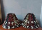 2 Unieke Handgemaakte Kralen Lampenkappen – Vintage  boho, Gebruikt, ., Boho, Rond
