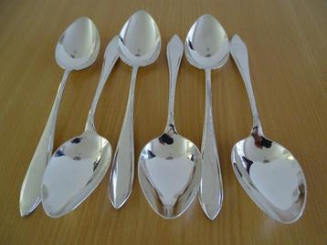 Zilver 6x eetlepel/diner-lepel Puntfilet gebr Baardwijk 1947 beschikbaar voor biedingen