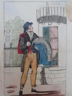 gravures schoenenverkoper, lompenboer 1800, Antiek en Kunst, Verzenden