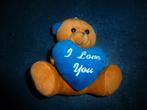 NIEUW 1 zacht klein knuffelbeertje met blauw hartje 18 cm, Ophalen of Verzenden, Nieuw, Overige typen