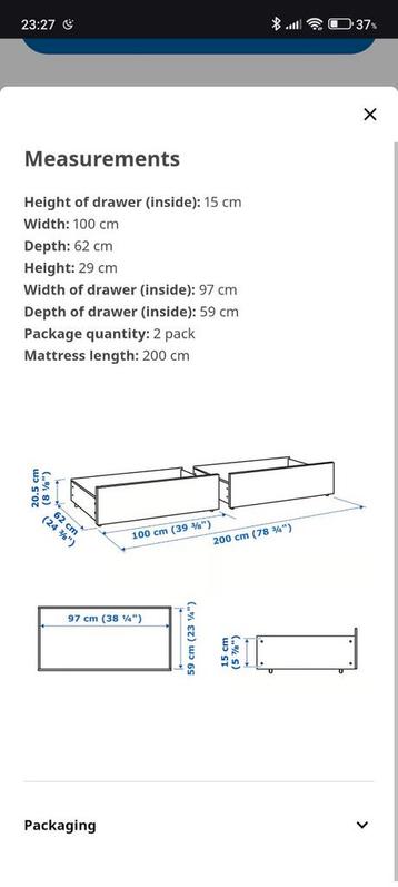 Ikea Malm Bed storage drawers - afbeelding 3