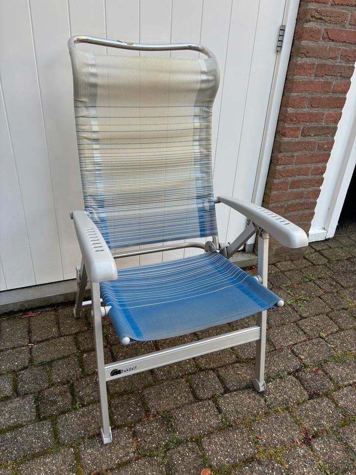 2 Dukdalf campingstoelen - 8 standen, Caravans en Kamperen, Kampeermeubelen, Gebruikt, Campingstoel, Ophalen of Verzenden