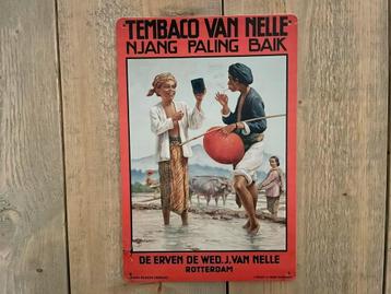 Reclamebord Tembaco Van Nelle – Njang Paling Baik 20x30 beschikbaar voor biedingen