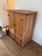 Massief houten kast, Ophalen, Gebruikt, 70 tot 120 cm, 120 tot 170 cm