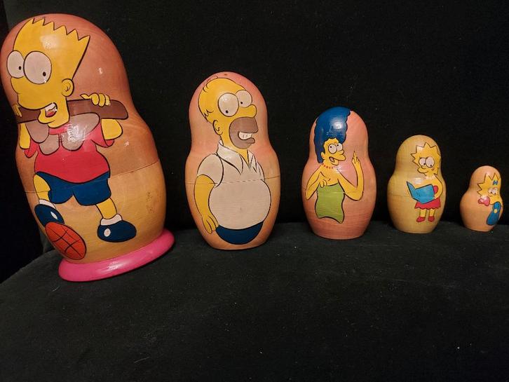 Simpsons handgeschilderde Russische popjes, Verzamelen, Poppetjes en Figuurtjes, Zo goed als nieuw, Ophalen of Verzenden