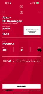 Ajax - fc groningen vak 419, Tickets en Kaartjes, Eén persoon, April