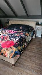 Keurige Brocante beige boxspring 160x200 cm, Ophalen, Gebruikt, Beige, Tweepersoons