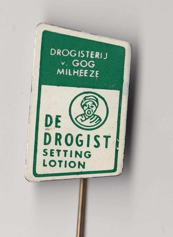 Drogist Milheeze van Gog speldje, Verzamelen, Speldjes, Pins en Buttons, Gebruikt, Speldje of Pin, Overige onderwerpen, Ophalen of Verzenden