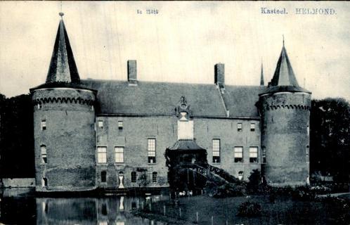 Kasteel Helmond met torens en waterpartij, Verzamelen, Ansichtkaarten | Nederland, Ongelopen, Noord-Brabant, 1940 tot 1960, Ophalen of Verzenden