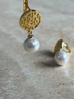 Gouden Oorbellen met Parels munt, Verzenden, Nieuw, Overige materialen, Hangers
