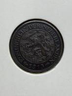 1 cent 1913 Wilhelmina blackened, Postzegels en Munten, Munten | Nederland, Ophalen of Verzenden, Koningin Wilhelmina, 5 cent