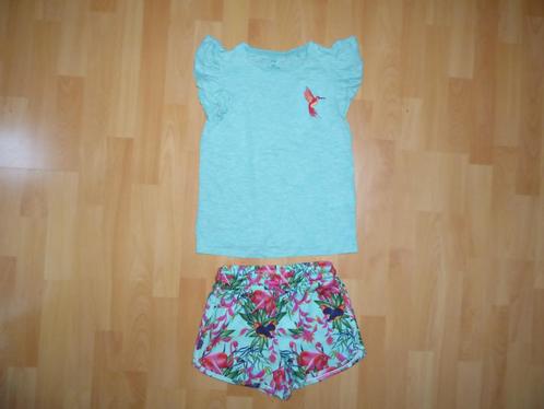 Tropische set (shirt/short)WE Fashion, maat 146/152 NIEUWST!, Kinderen en Baby's, Kinderkleding | Maat 146, Zo goed als nieuw
