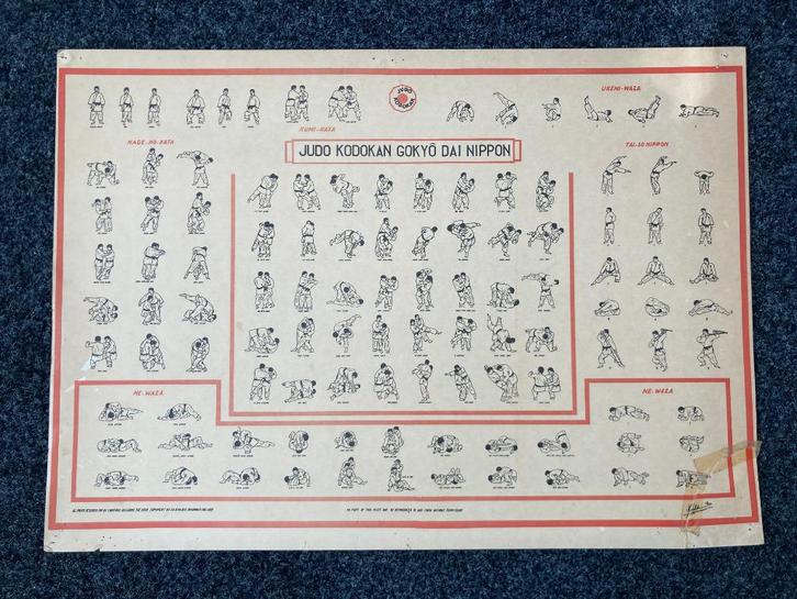 Vintage Judoposter Judo Kodokan Gokyô Dai Nippon, Sport en Fitness, Vechtsporten en Zelfverdediging, Gebruikt, Judo, Maat XS of kleiner