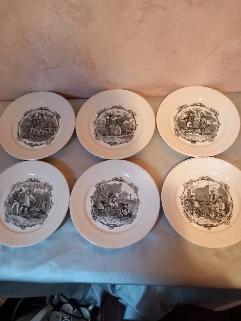 6 wandbordjes Rustic Petrus Regout Maastricht, Ophalen of Verzenden