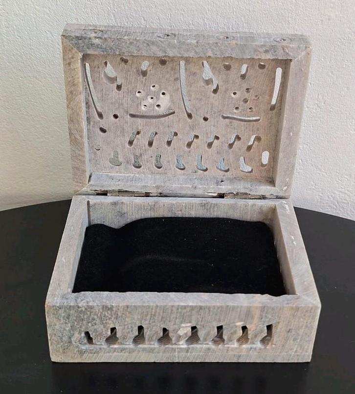 Marmer/Speksteen Sieradendoosje - Ideaal voor Amberblokjes, Huis en Inrichting, Woonaccessoires | Overige, Nieuw, Ophalen of Verzenden