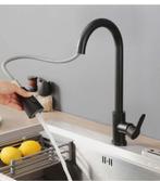Keukenkraan Zwart uittrekbaar Flexibel Design Mengkraan rvs, Nieuw, Grijs, Minder dan 100 cm, 25 tot 50 cm