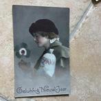 Kerstkaart met klaverje vier., Verzamelen, Ophalen of Verzenden, Voor 1920, Gelopen, Feest(dag)