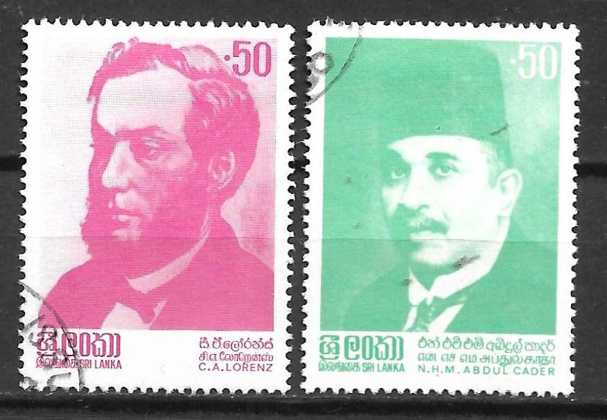 Sri Lanka 1983 Beroemde personen, Ophalen of Verzenden, Gestempeld, Zuid-Azië