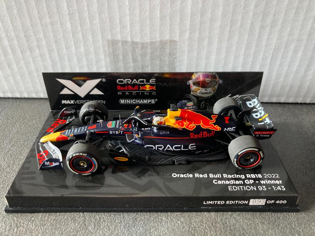 ✅ Max Verstappen 1:43 editie 93 Winner Canadian GP 2022 RB18, Ophalen of Verzenden, Nieuw, Formule 1