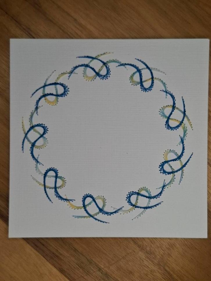 Geborduurde opleg kaart basiskaart wit, Hobby en Vrije tijd, Kaarten | Zelf maken, Zo goed als nieuw, Blanco kaart of Basiskaart