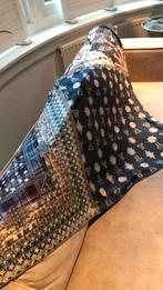 Mucho gusto sjaal shawl XL zijde blauw zgan, Kleding | Dames, Verzenden, Zo goed als nieuw, Maat 46/48 (XL) of groter, Sjaal
