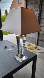 3 Lampen met Glazen Poot & Gele Kap, Huis en Inrichting, Ophalen, Gebruikt, Glas, Minder dan 100 cm