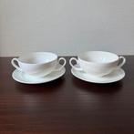 2x Wedgwood Solar Soepkom en Schotels, Wit Porselein, Ophalen of Verzenden, Zo goed als nieuw, Wedgwood, Kop(pen) en/of Schotel(s)