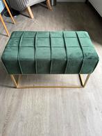 Mooie chique poef velvet met mat goud onderstel, Overige materialen, Minder dan 50 cm, 50 tot 75 cm, Nieuw