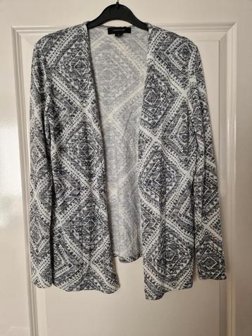 Grijs met gebroken wit vest met print maat S beschikbaar voor biedingen