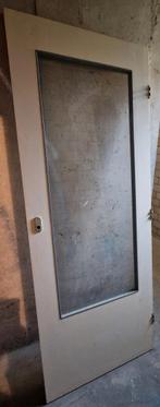 Binnendeur van hout met glazen ruit - zonder deurbeslag, Ophalen, Gebruikt, Minder dan 80 cm, Binnendeur