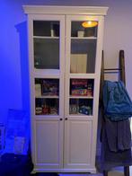 Witte vitrinekast met glazen deuren, Huis en Inrichting, Kasten | Vitrinekasten, Ophalen, 50 tot 100 cm, 150 tot 200 cm, 25 tot 50 cm