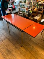 Vintage Formica Uitklaptafel - Zeldzame Kleur!, Ophalen, Gebruikt, 100 tot 150 cm, 50 tot 100 cm