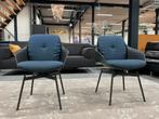 2 Nieuw Rolf Benz 600 Draaistoel stof blauw design stoel