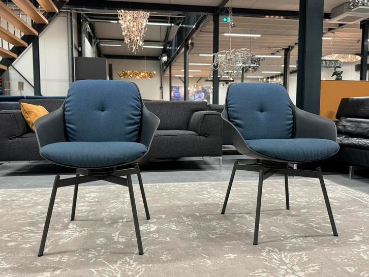 2 Nieuw Rolf Benz 600 Draaistoel stof blauw design stoel, Huis en Inrichting, Stoelen, Nieuw, Twee, Kunststof, Blauw, Ophalen of Verzenden