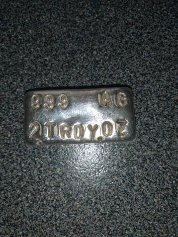 2 Troy Ounce Zilverbaar - 999 Zilver beschikbaar voor biedingen