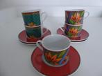 5 kop en schotels met prachtig design als nieuw!!., Ophalen of Verzenden, Zo goed als nieuw, Overige stijlen, Kop(pen) en/of Schotel(s)