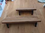 2 Teak wandplanken met zwarte steunen, Huis en Inrichting, Ophalen, Zo goed als nieuw