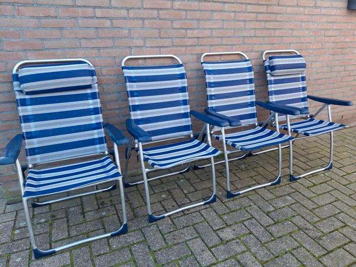 4 nette Crespo campingstoelen aluminium lichtgewicht, Caravans en Kamperen, Kampeermeubelen, Zo goed als nieuw, Campingstoel, Ophalen