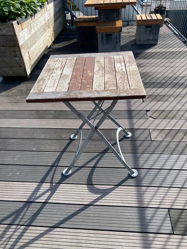Houten tuintafel - Vierkant, Tuin en Terras, Tuintafels, Gebruikt, Vierkant, Hout, Ophalen of Verzenden