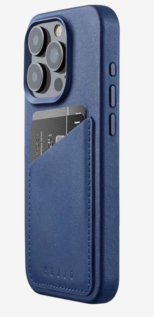 Muijo - Full Leather Mag Case - IPhone 15 - Blauw, Telecommunicatie, Mobiele telefoons | Hoesjes en Frontjes | Apple iPhone, Nieuw