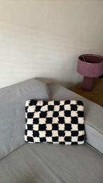 Marokkaans berber kussen zwar wit checkerboard, Ophalen of Verzenden, Zo goed als nieuw, Rechthoekig