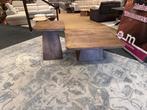Salontafel 2-Delig Bruin Mango 50%Korting Direct/Leverbaar, Huis en Inrichting, Tafels | Salontafels, Ophalen, #Salontafels#Vierkant#Bruin#Mangohout#2-delig