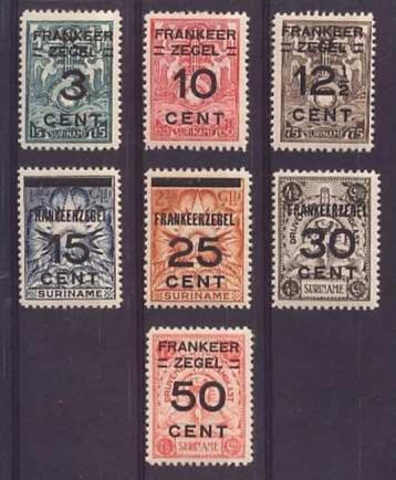 Suriname NVPH nr 130/6 postfris Brandkastzegels 1927 beschikbaar voor biedingen