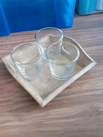 Mini dienblad met 3 waxinelichtjes, Ophalen of Verzenden, Zo goed als nieuw, Overige materialen, Minder dan 25 cm