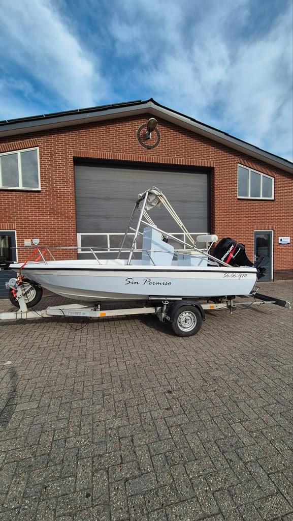 Consoleboot / speedboot 60PK Mercury Powertrim 4 takt 2002, Watersport en Boten, Speedboten, Gebruikt, 3 tot 6 meter, Benzine