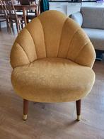 Okergele retro fauteuil, Huis en Inrichting, Fauteuils, Ophalen, Zo goed als nieuw