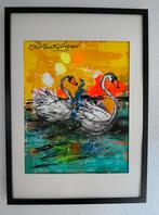 Schilderij Erik Zwezerijnen “Zwanen gezang”, Antiek en Kunst, Ophalen of Verzenden