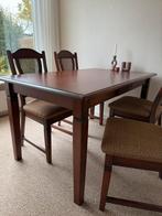 Eettafel met 4 stoelen klassieke stijl, Huis en Inrichting, Tafels | Eettafels, Kersenhout, 100 tot 150 cm, Klassiek, Zo goed als nieuw